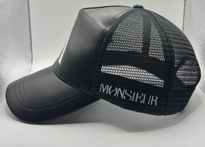 Monsieur PU Leather Trucker Hat